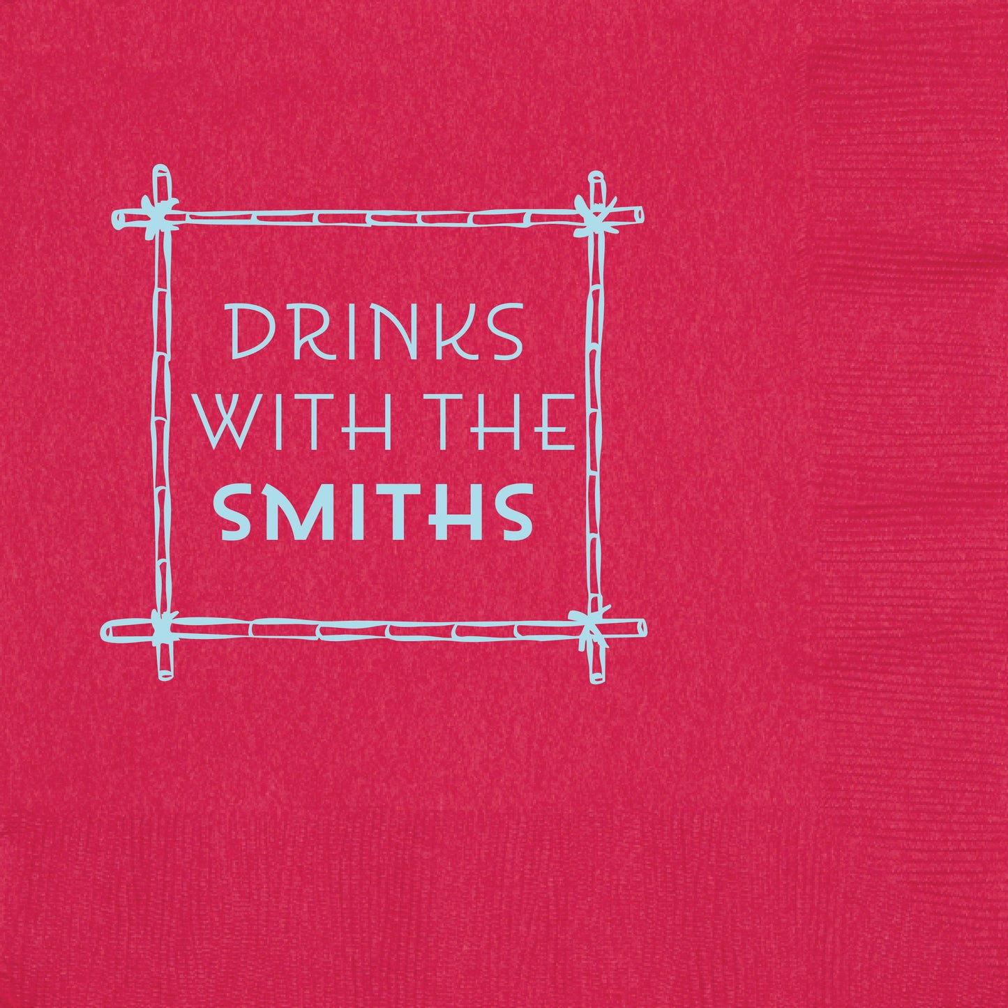 beverage napkin with bamboo border design