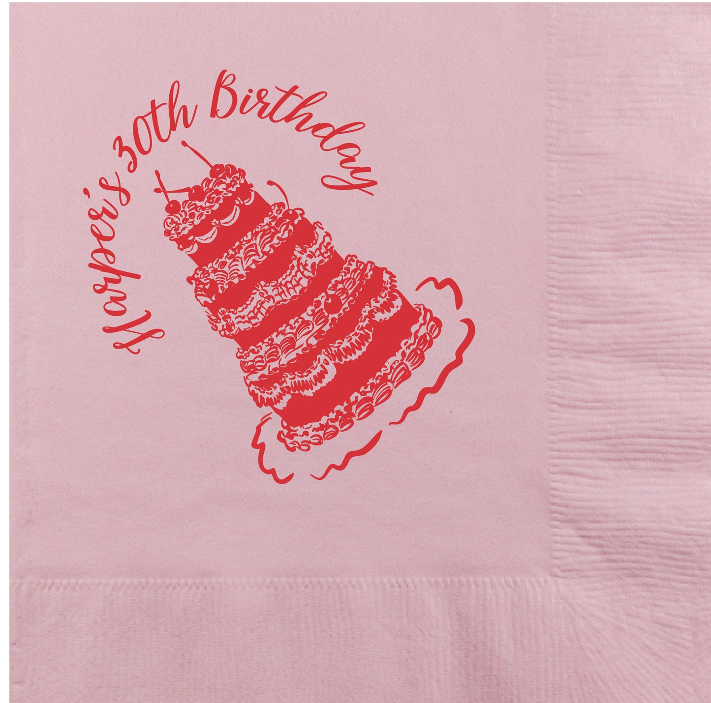 vintage inspired birthday cake napkin design