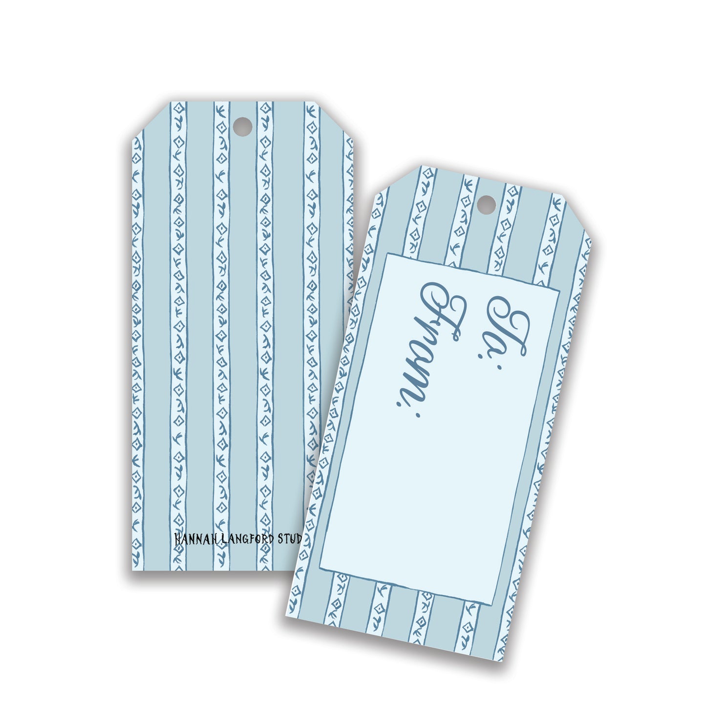 Blue Block Print Gift Tags