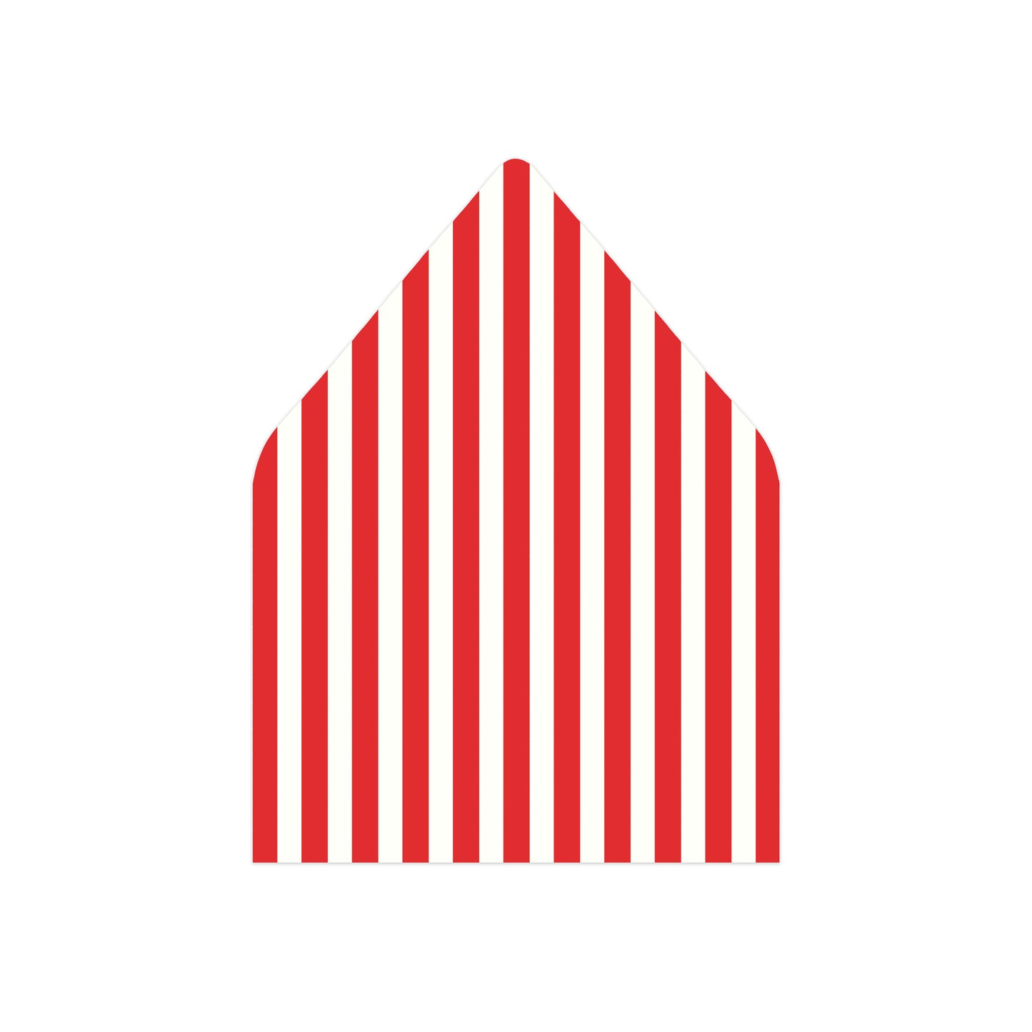 A red and white striped envelope liner.