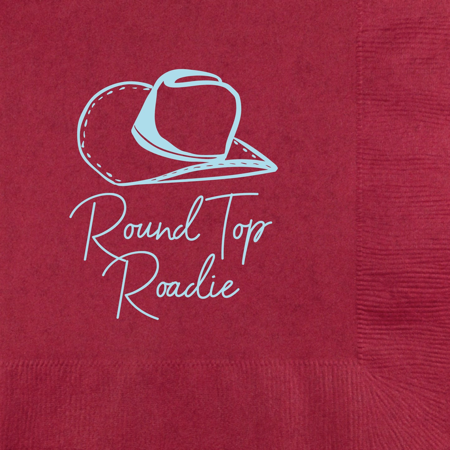 western themed beverage napkin featuring a cowboy hat