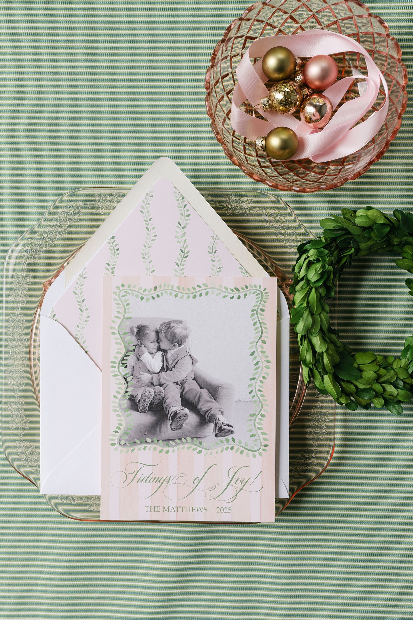 Peachy Vines Christmas Card