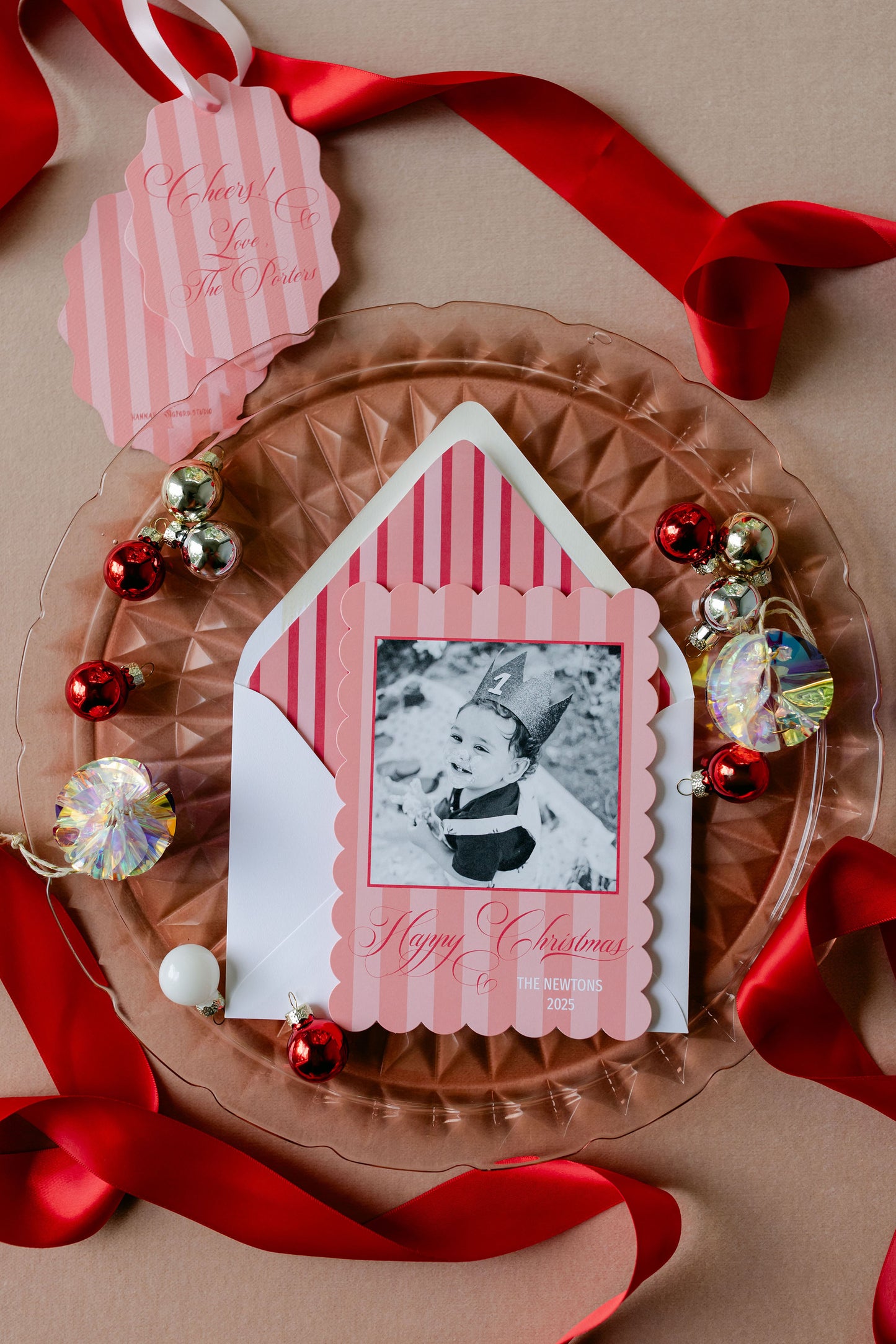 Jewel Stripe Christmas Card