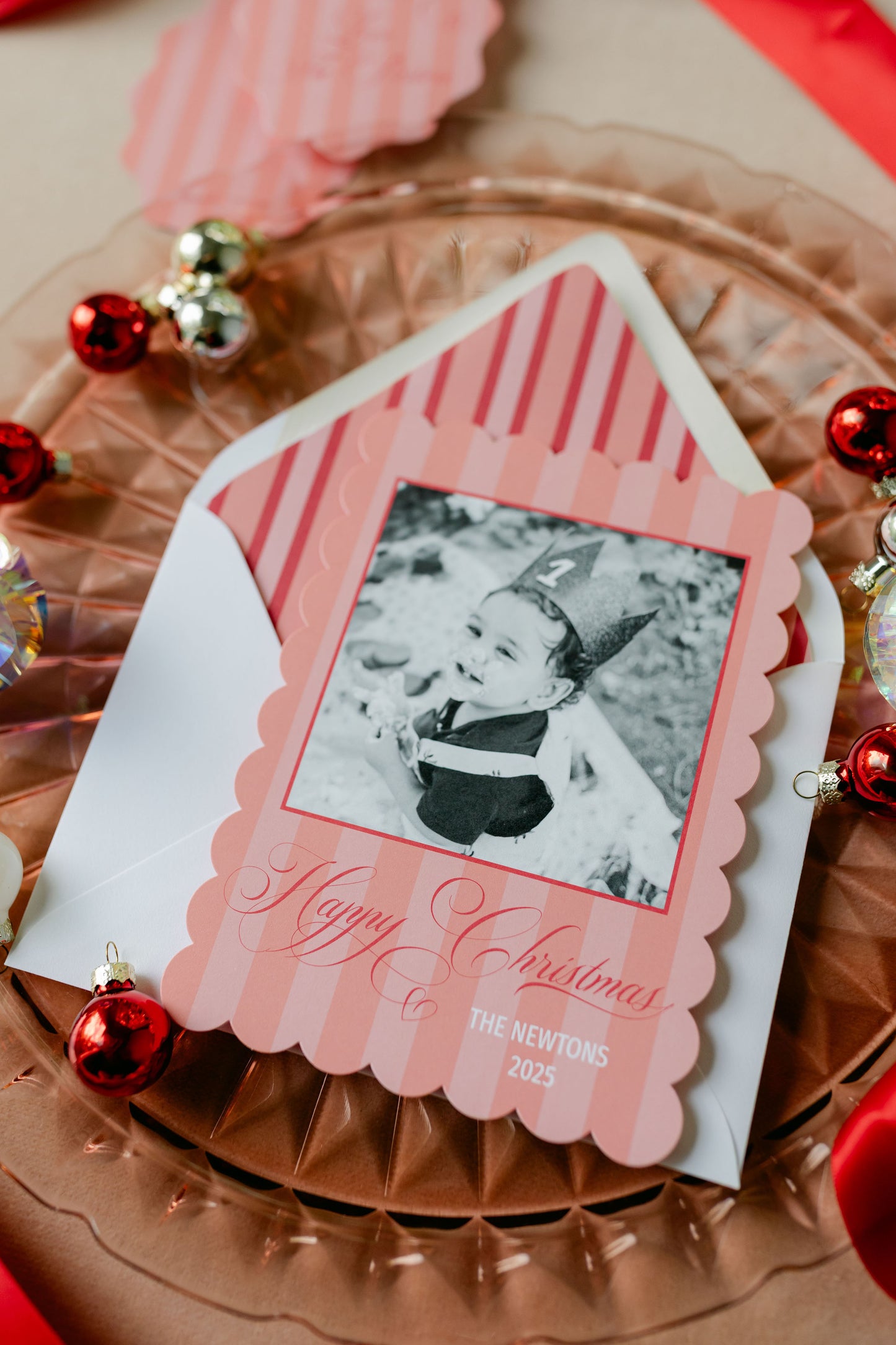 Jewel Stripe Christmas Card