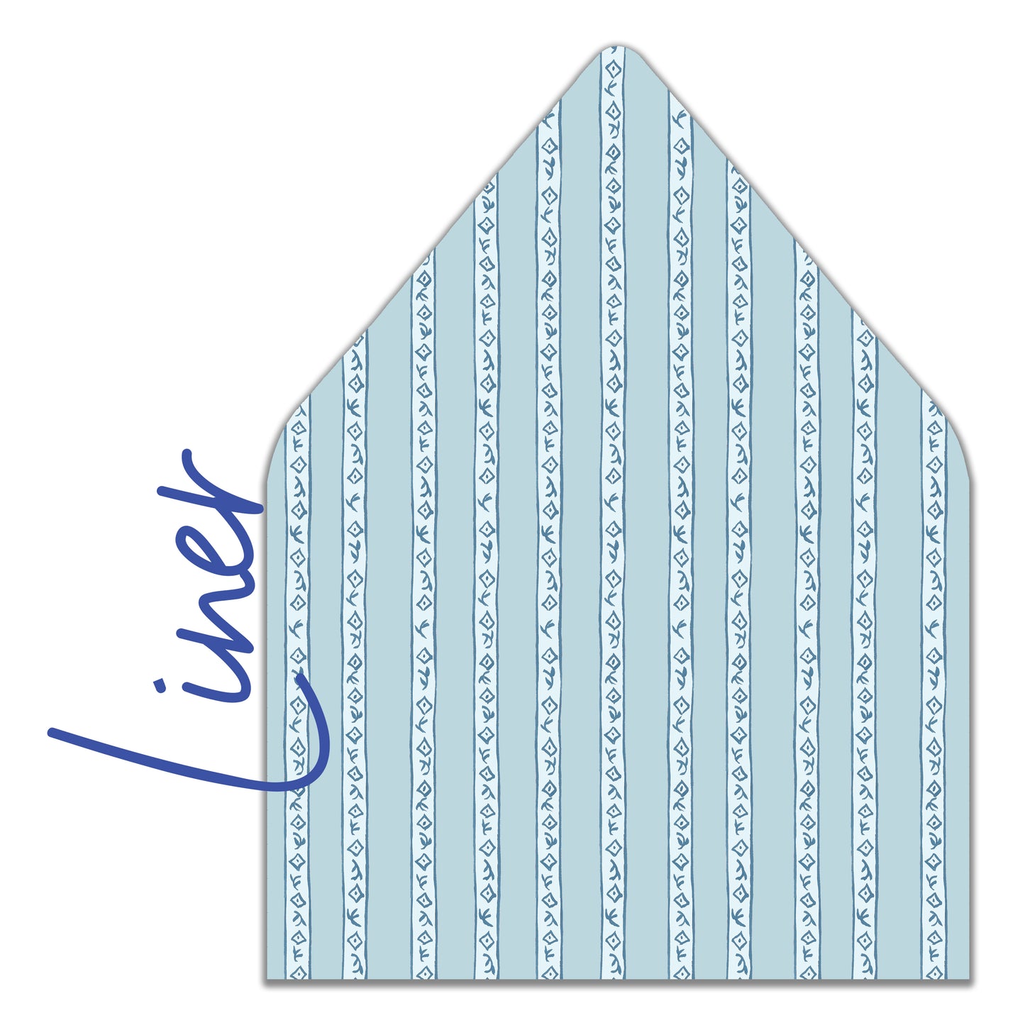 Blue Block Print Border Stationery