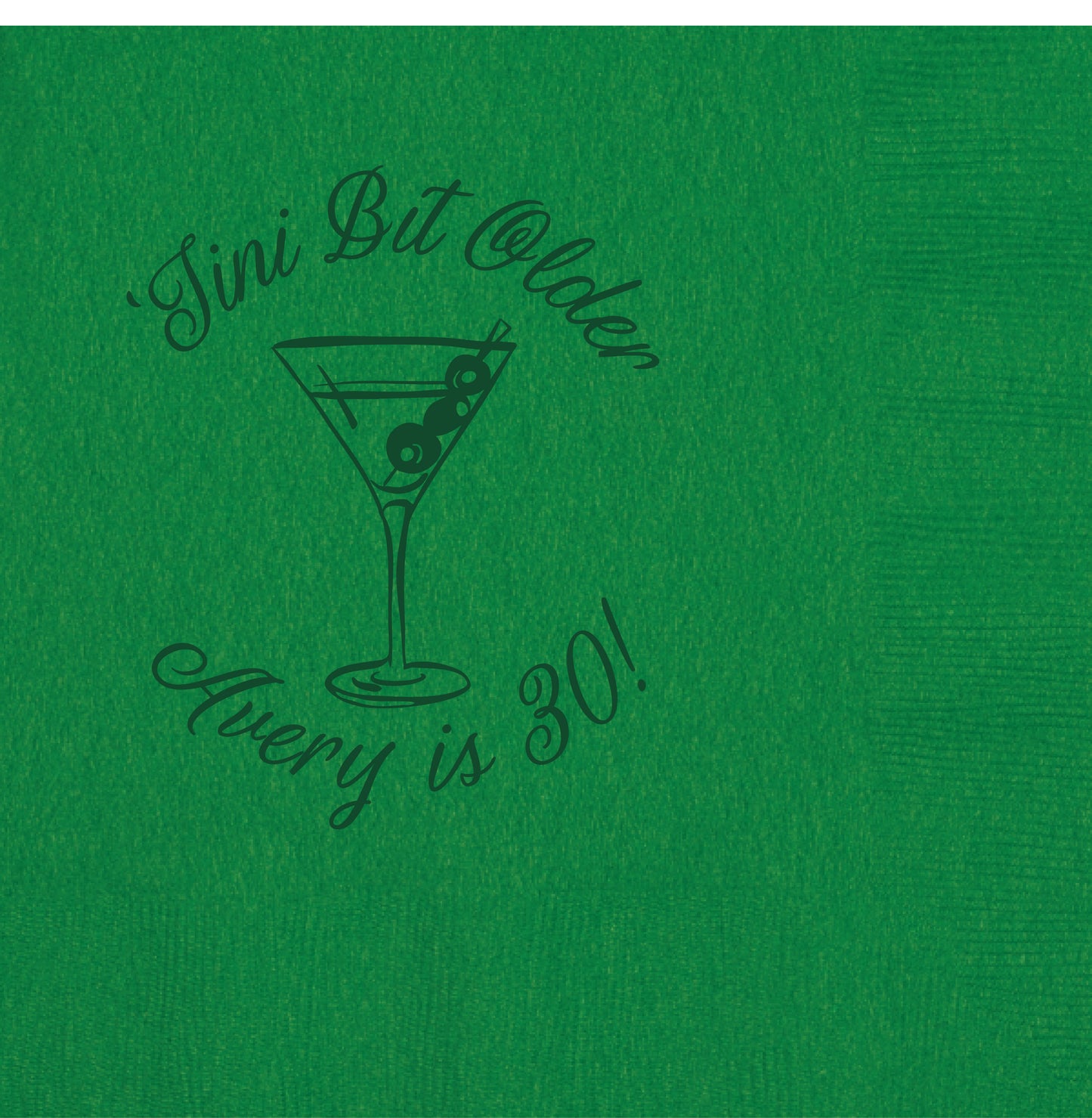 personalizable martini napkin design