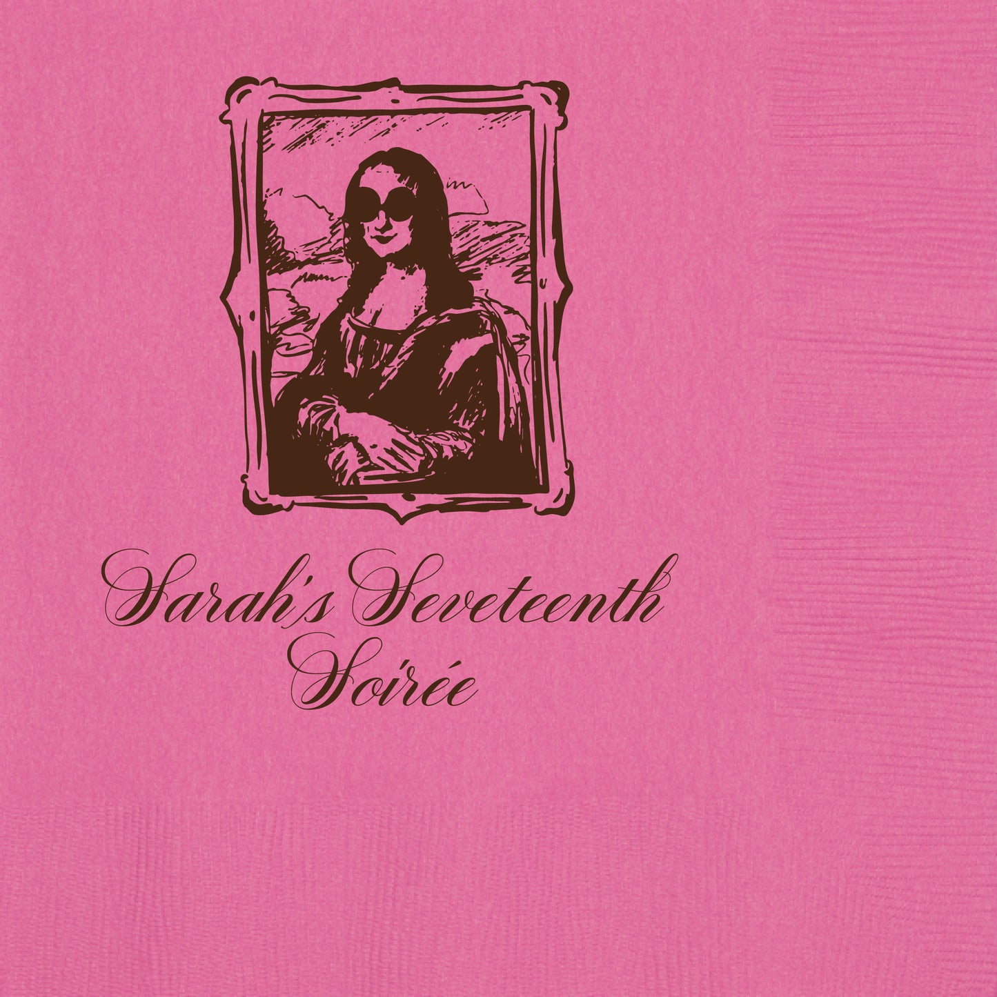 mona lisa inspired beverage napkins