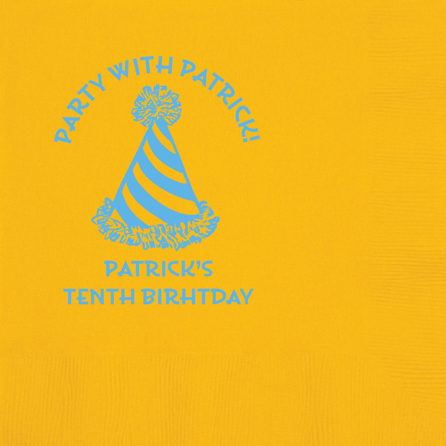 beverage napkin design featuring a party hat
