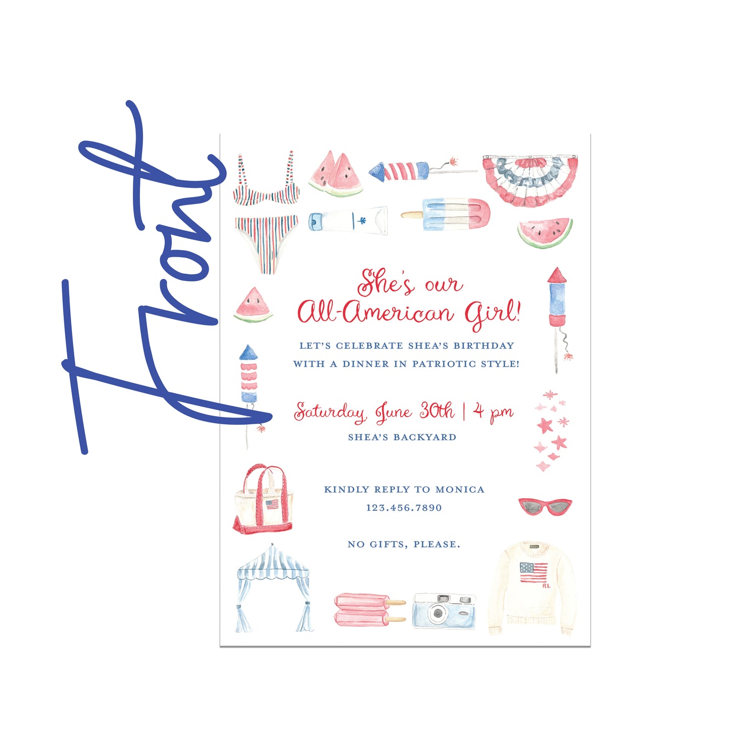 Summer Icons Patriotic Invite