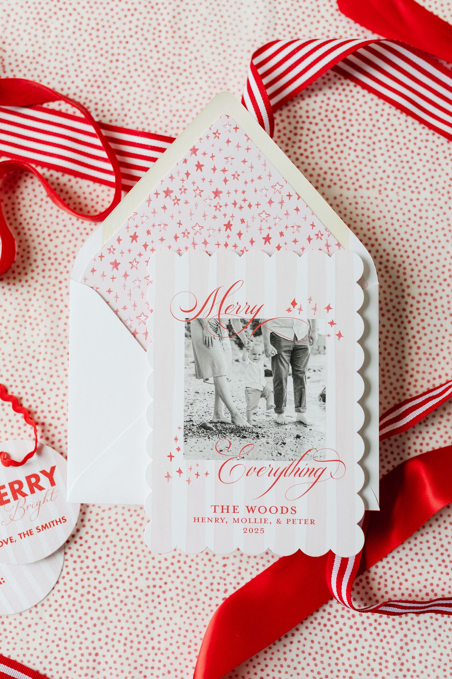 Peppermint Stripe Christmas Card