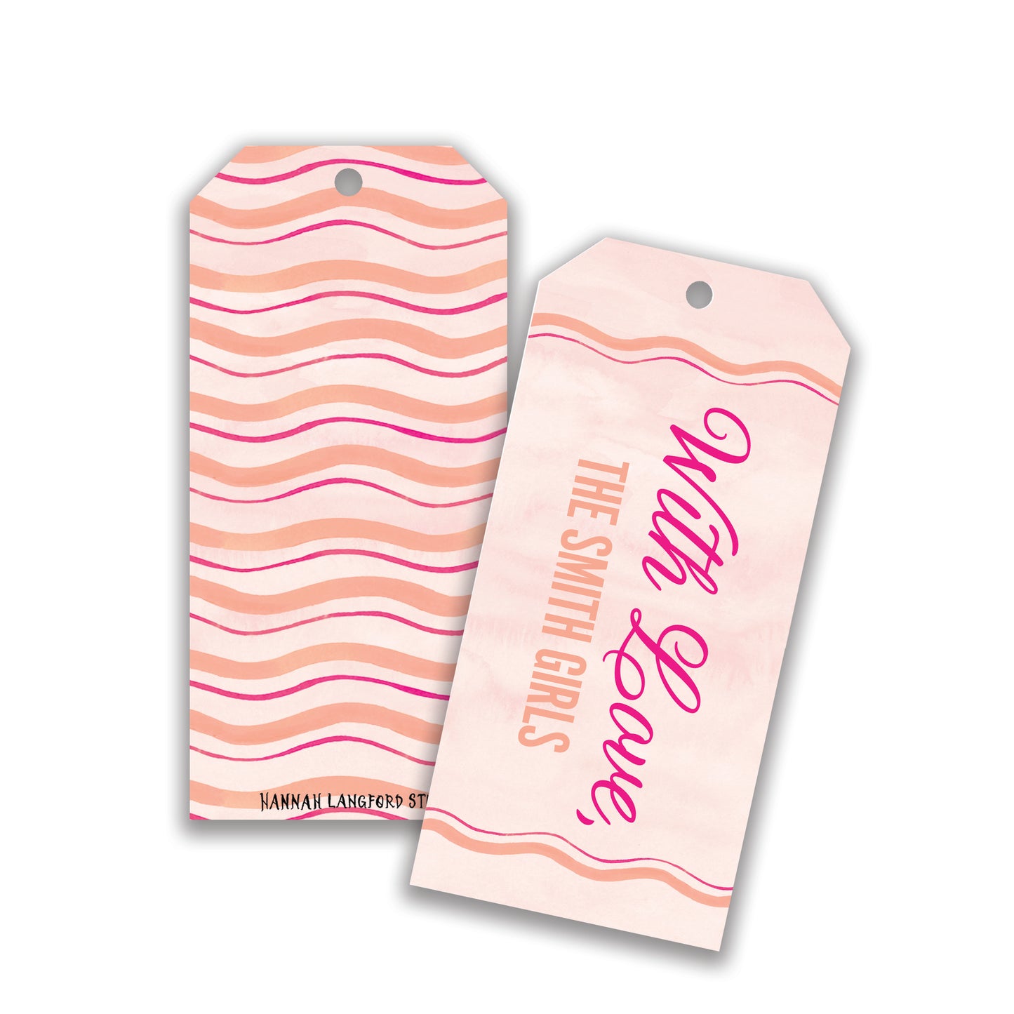 Pink Scallop Wave Gift Tags