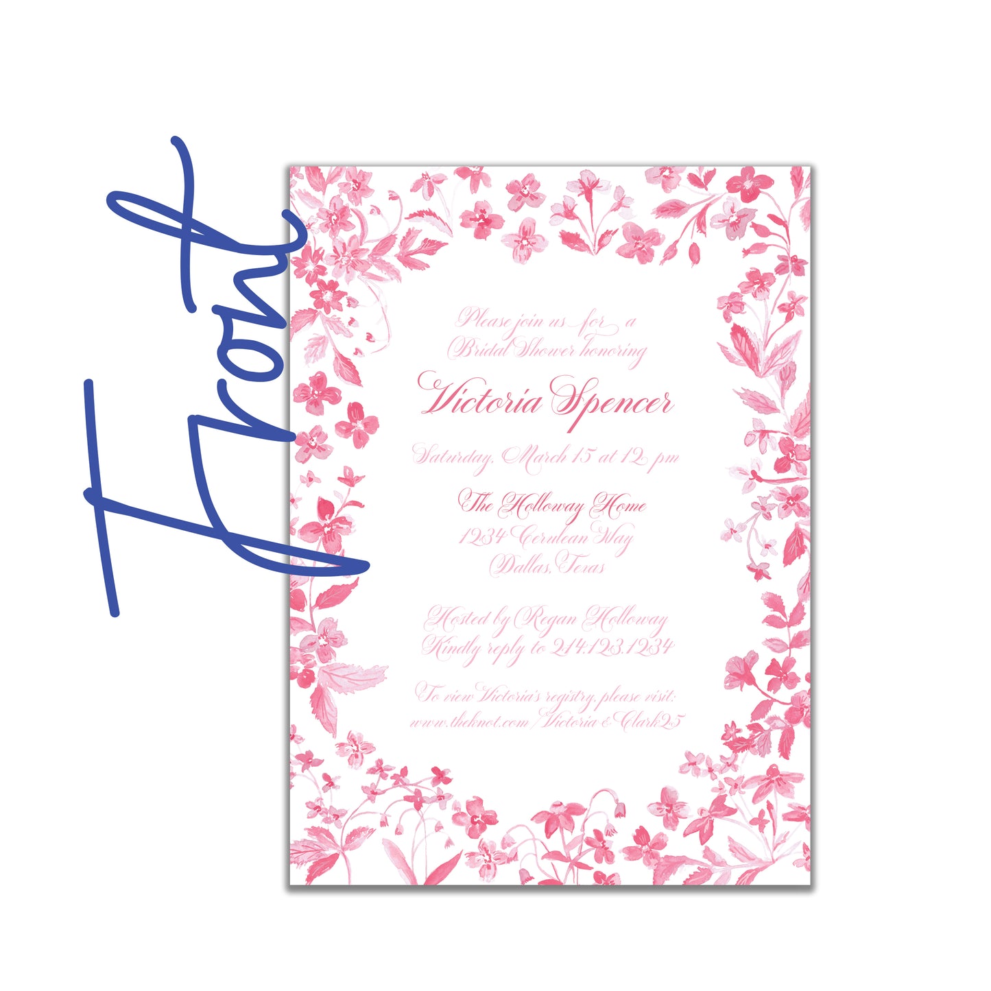 Pink Watercolor Floral Invite
