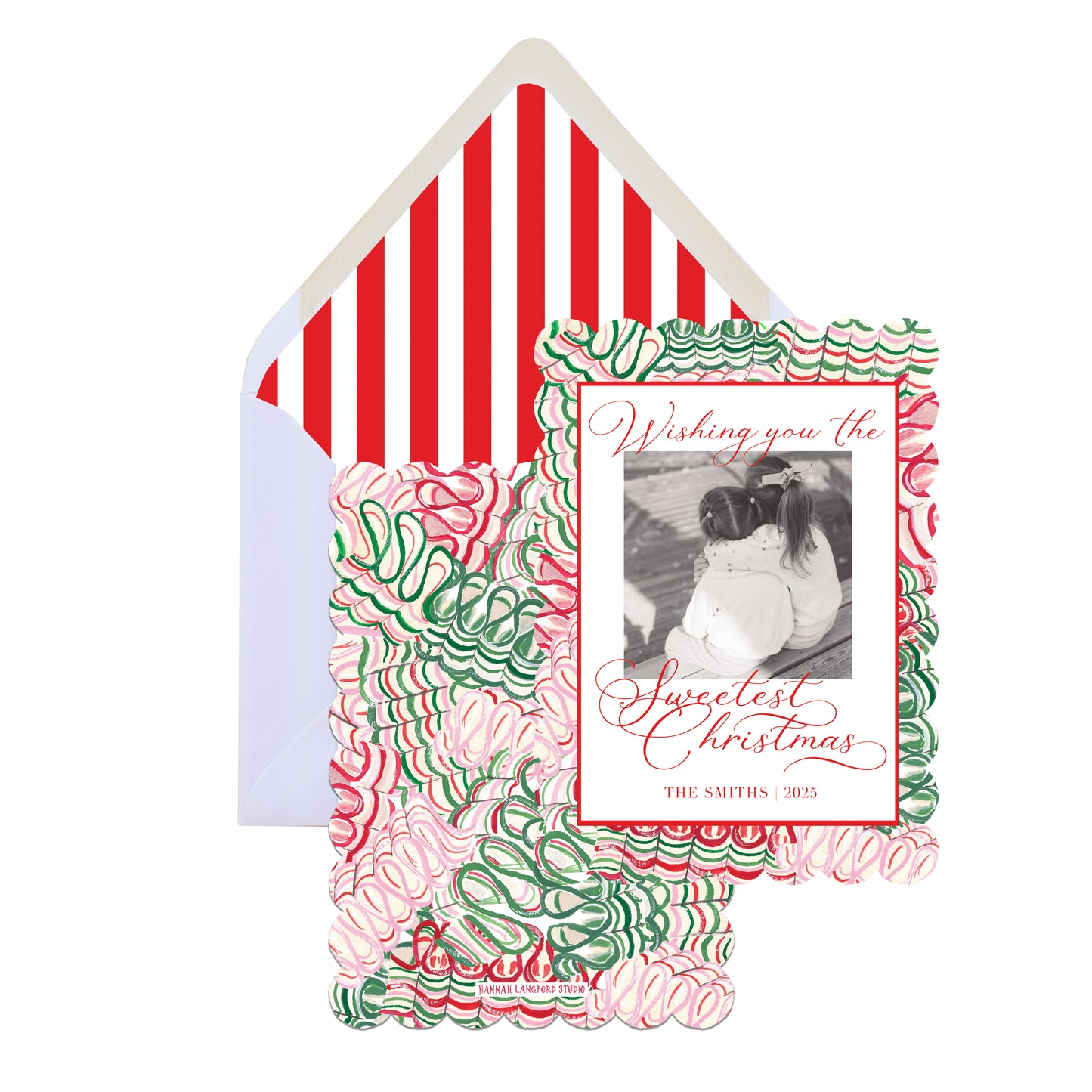 Ribbon Candy Christmas Card