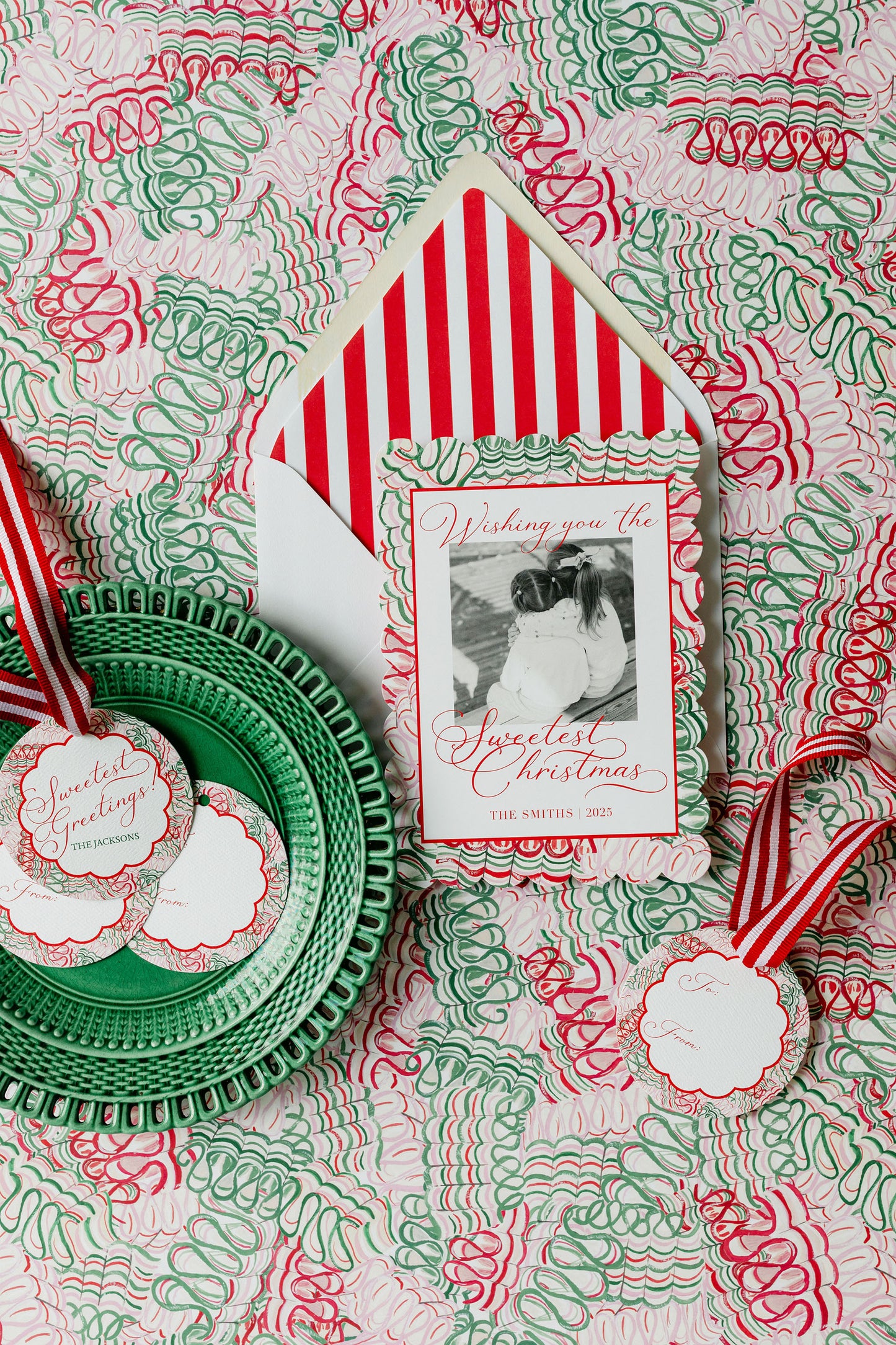 Ribbon Candy Christmas Card