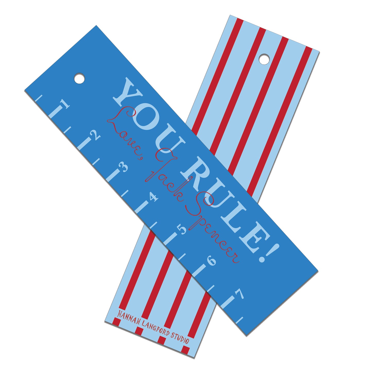 Ruler Gift Tag, Blue