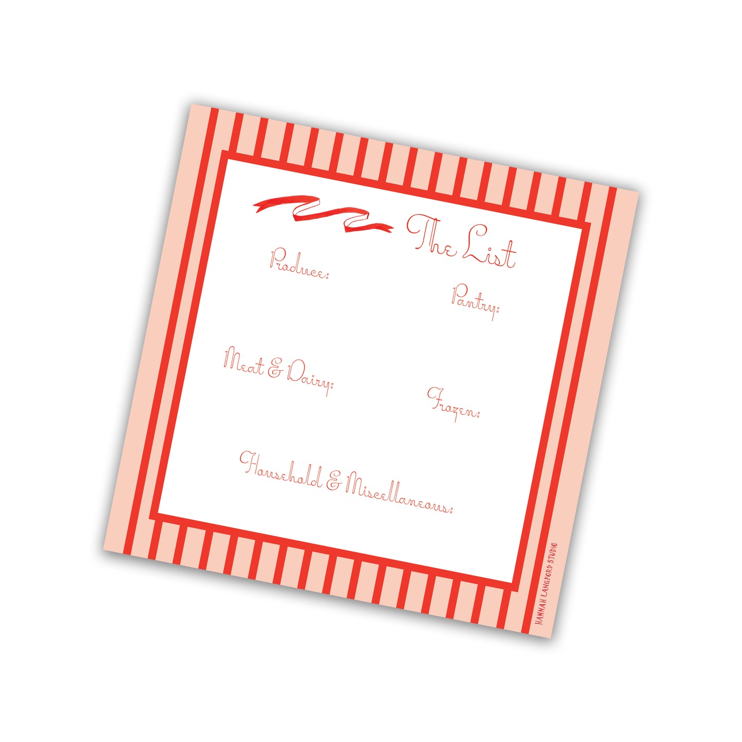 Type A Grocery Notepad, Orange