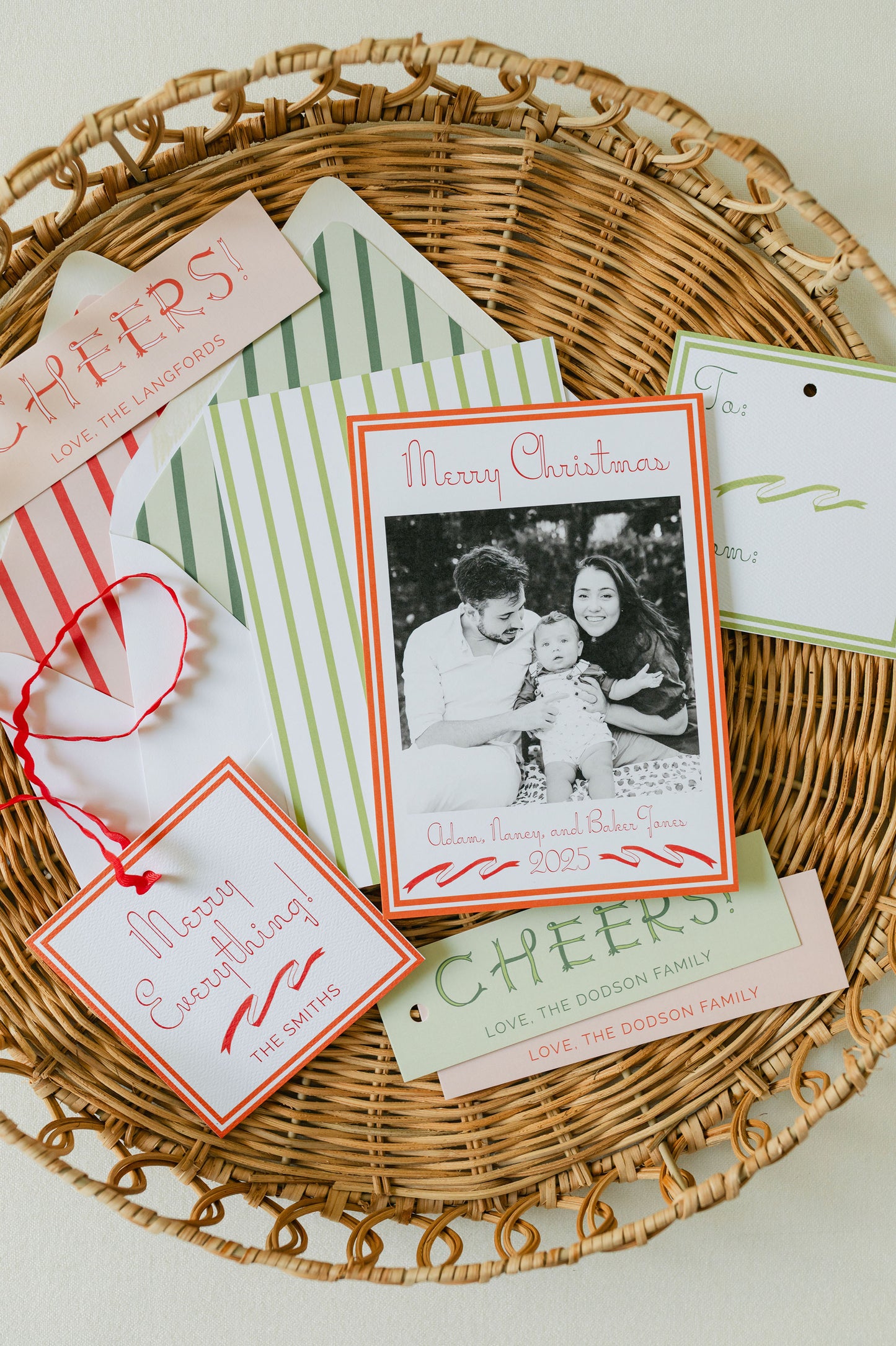 Vintage Stripe Christmas Card