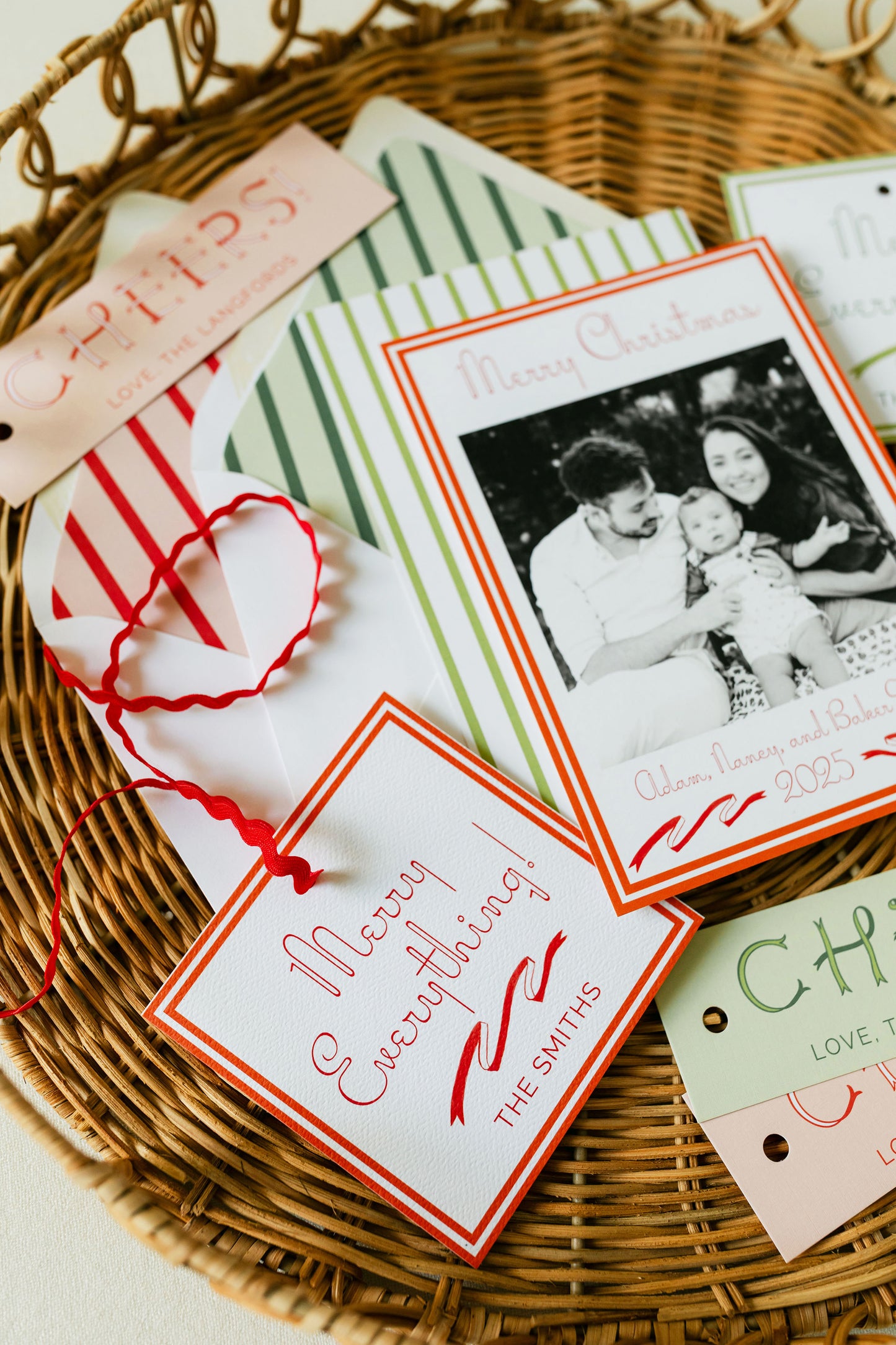 Vintage Stripe Christmas Card