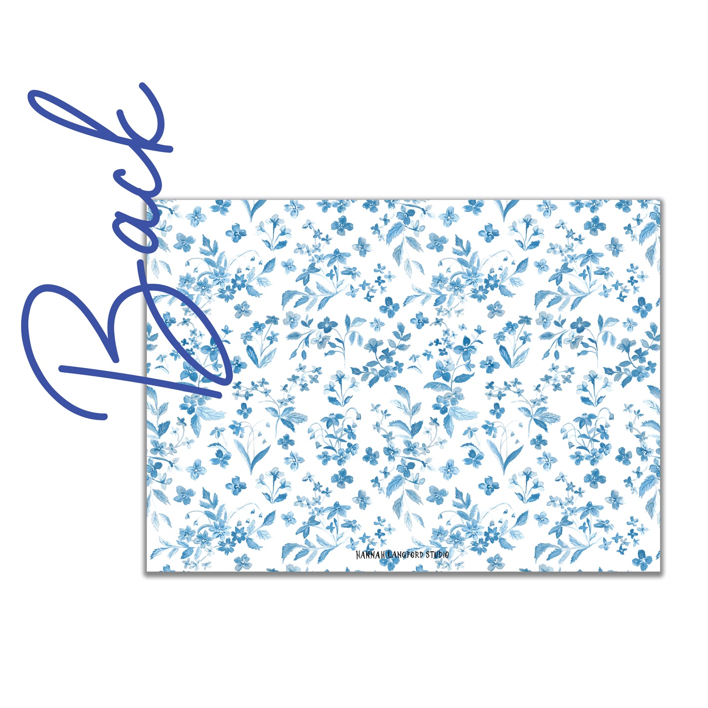 Blue Watercolor Floral Stationery
