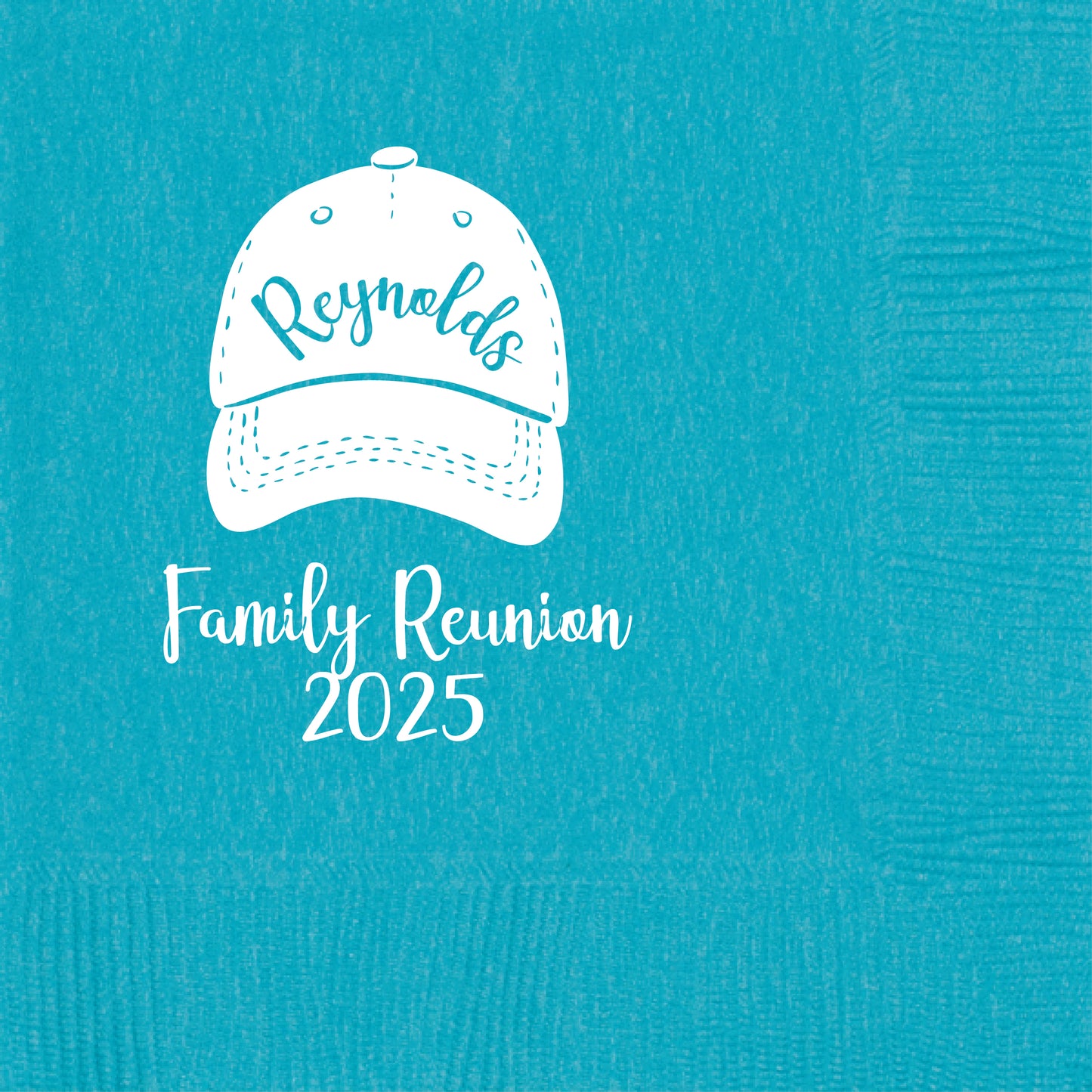 beverage napkins featuring a personalizable baseball cap design