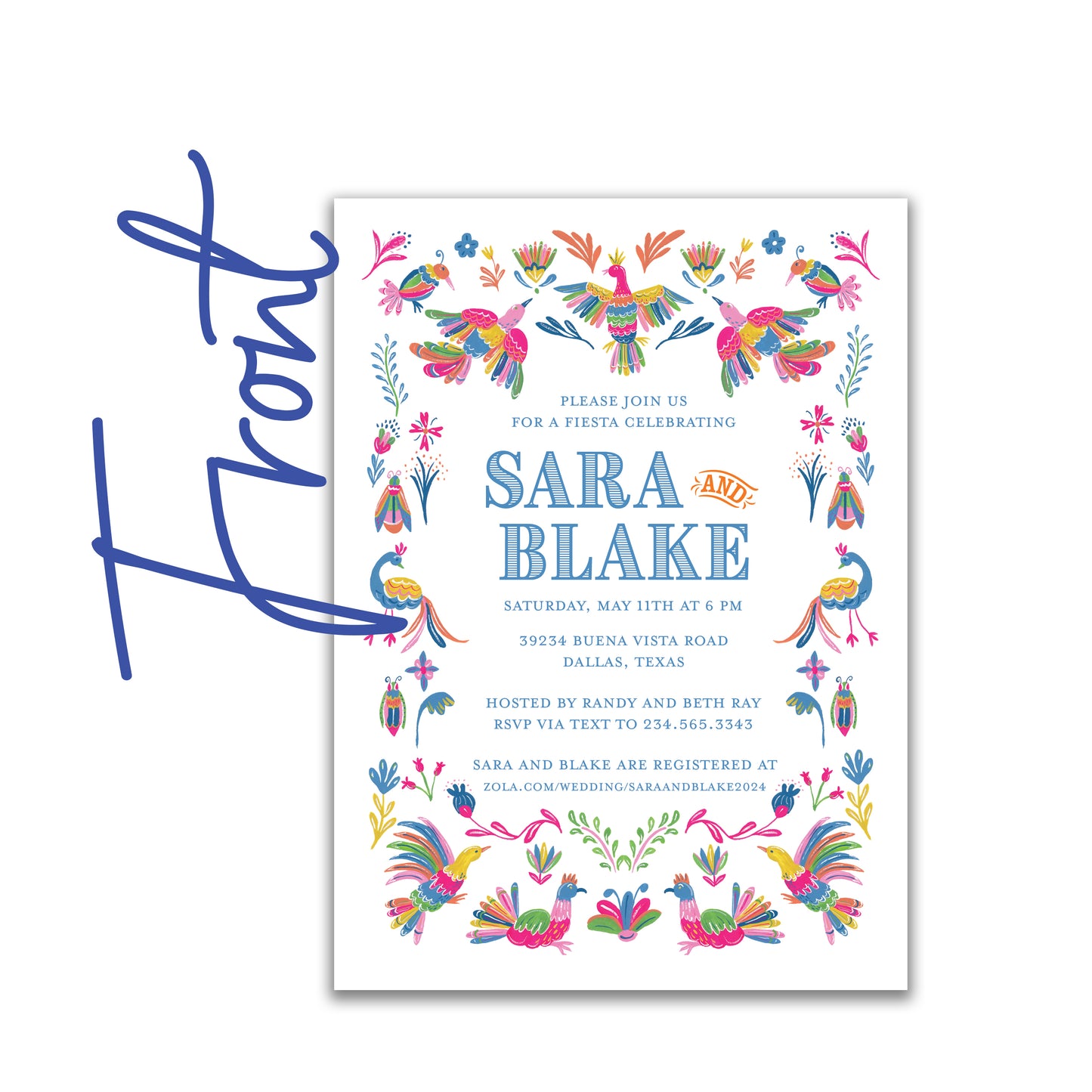 Colorful Otomi Invite