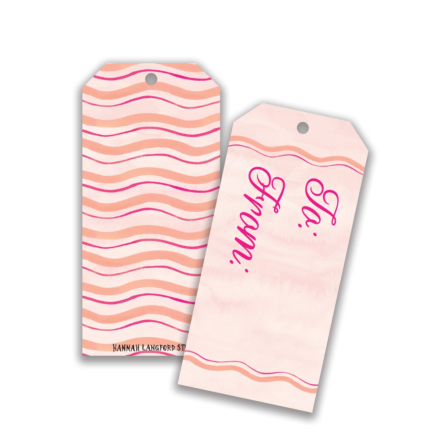Pink Scallop Wave Gift Tags