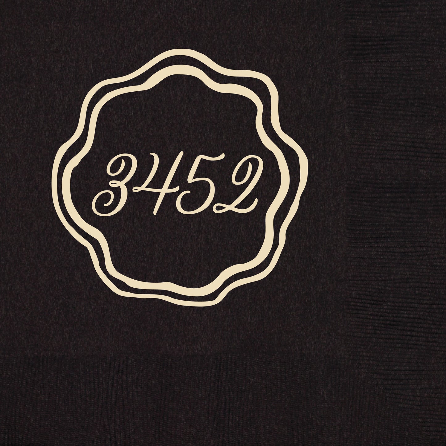 beverage napkin with a round scalloped design