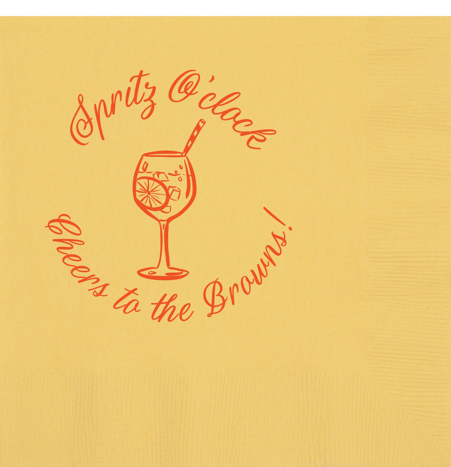 beverage napkins with spritz drink illustration