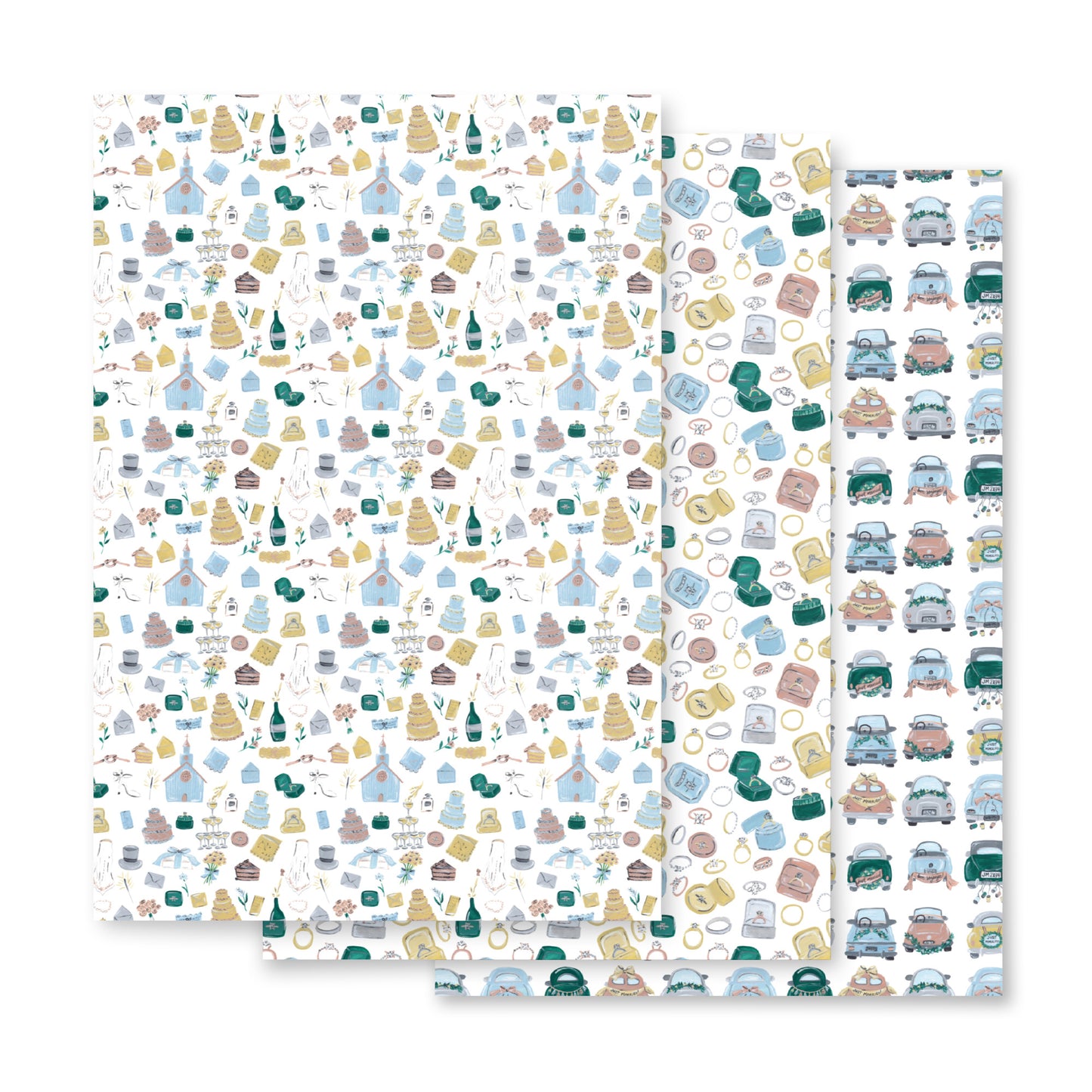 Wedding Bell Blues Gift Wrap