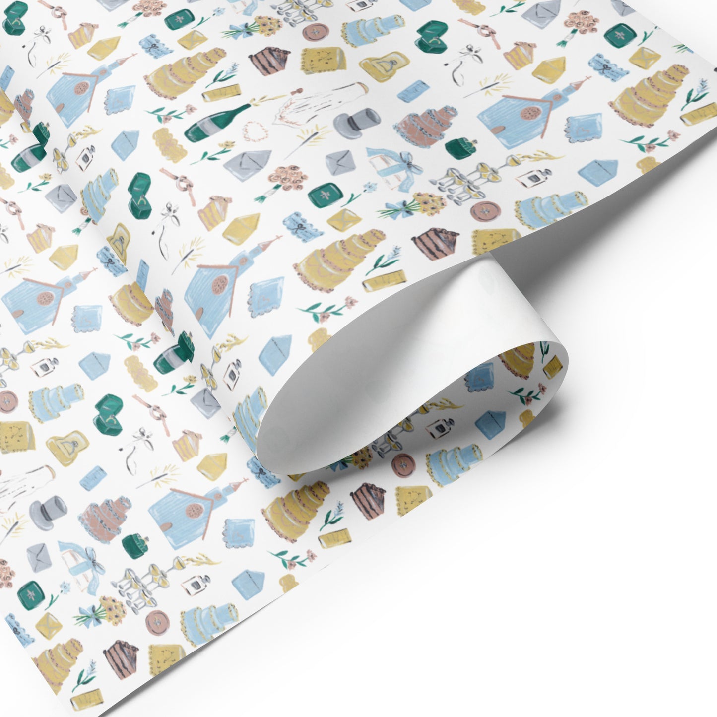 Wedding Bell Blues Gift Wrap