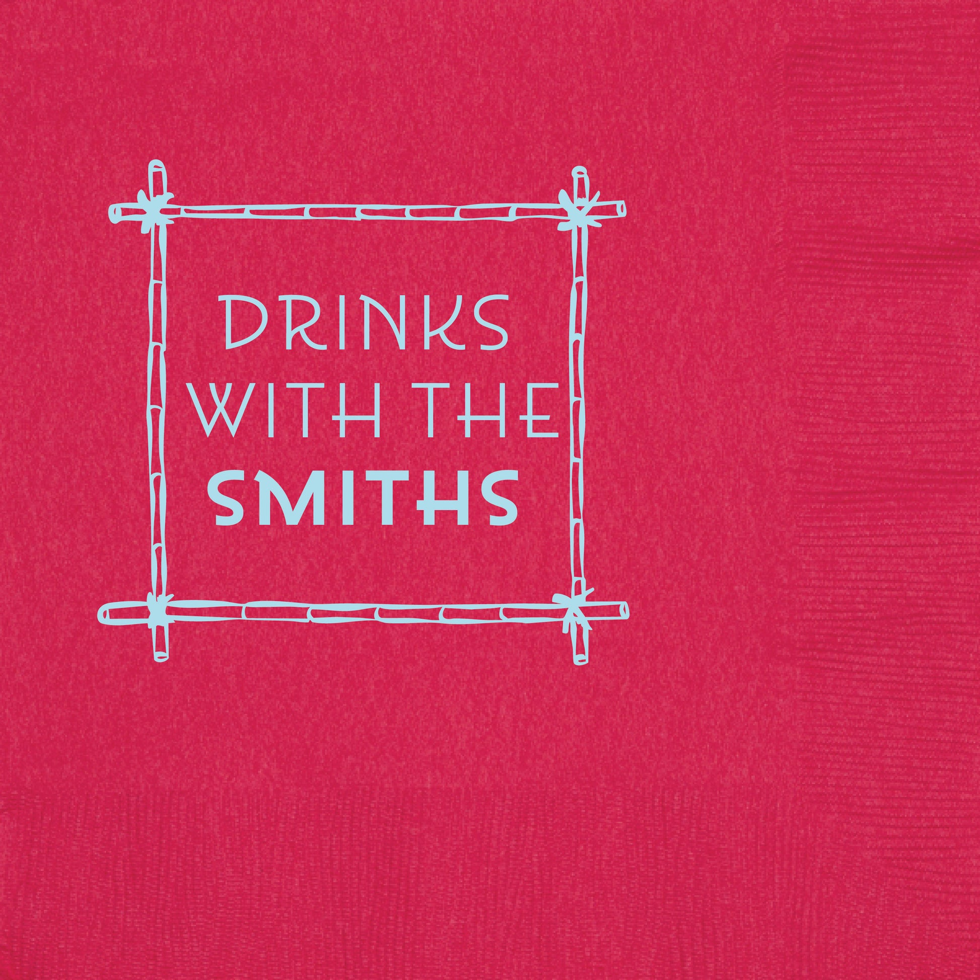 beverage napkin with bamboo border design