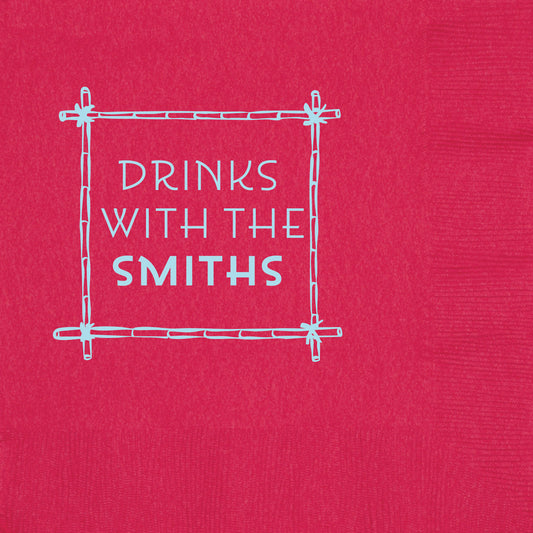beverage napkin with bamboo border design