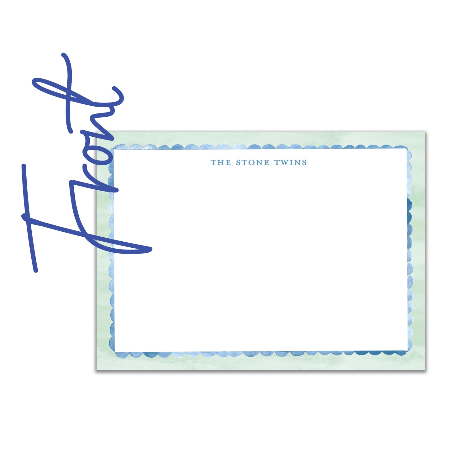 Blue Beaded Border Stationery
