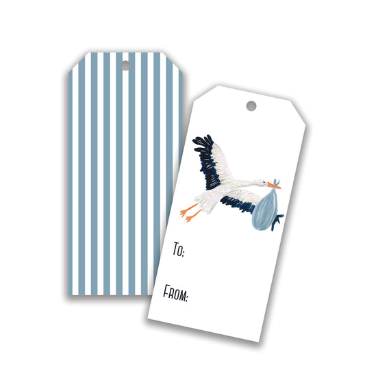 Blue Stork Gift Tags