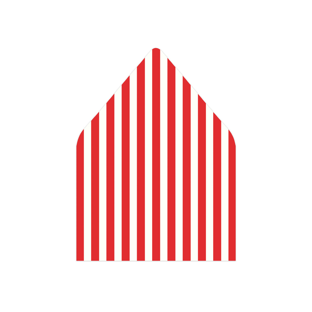 A red and white striped envelope liner.
