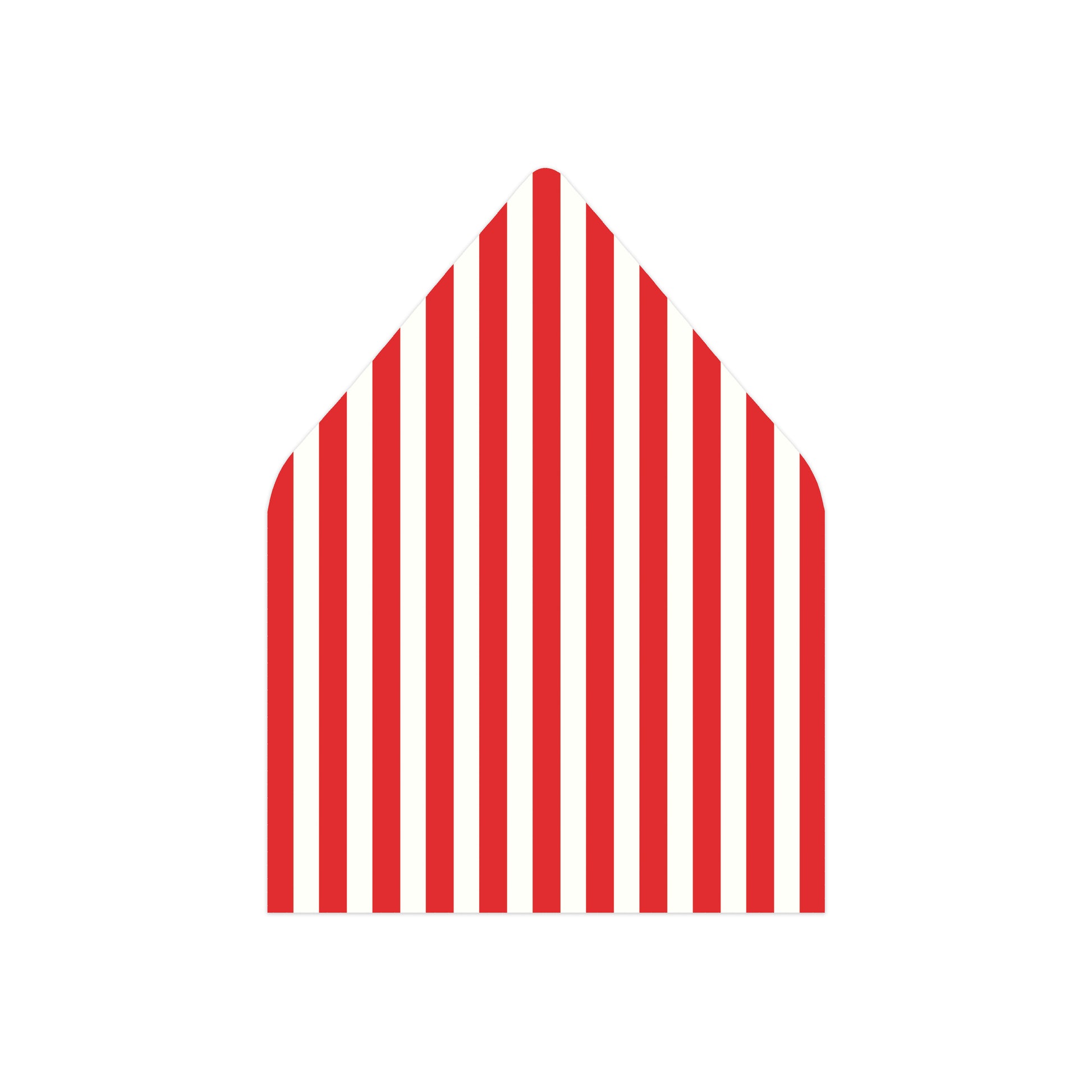 A red and white striped envelope liner.