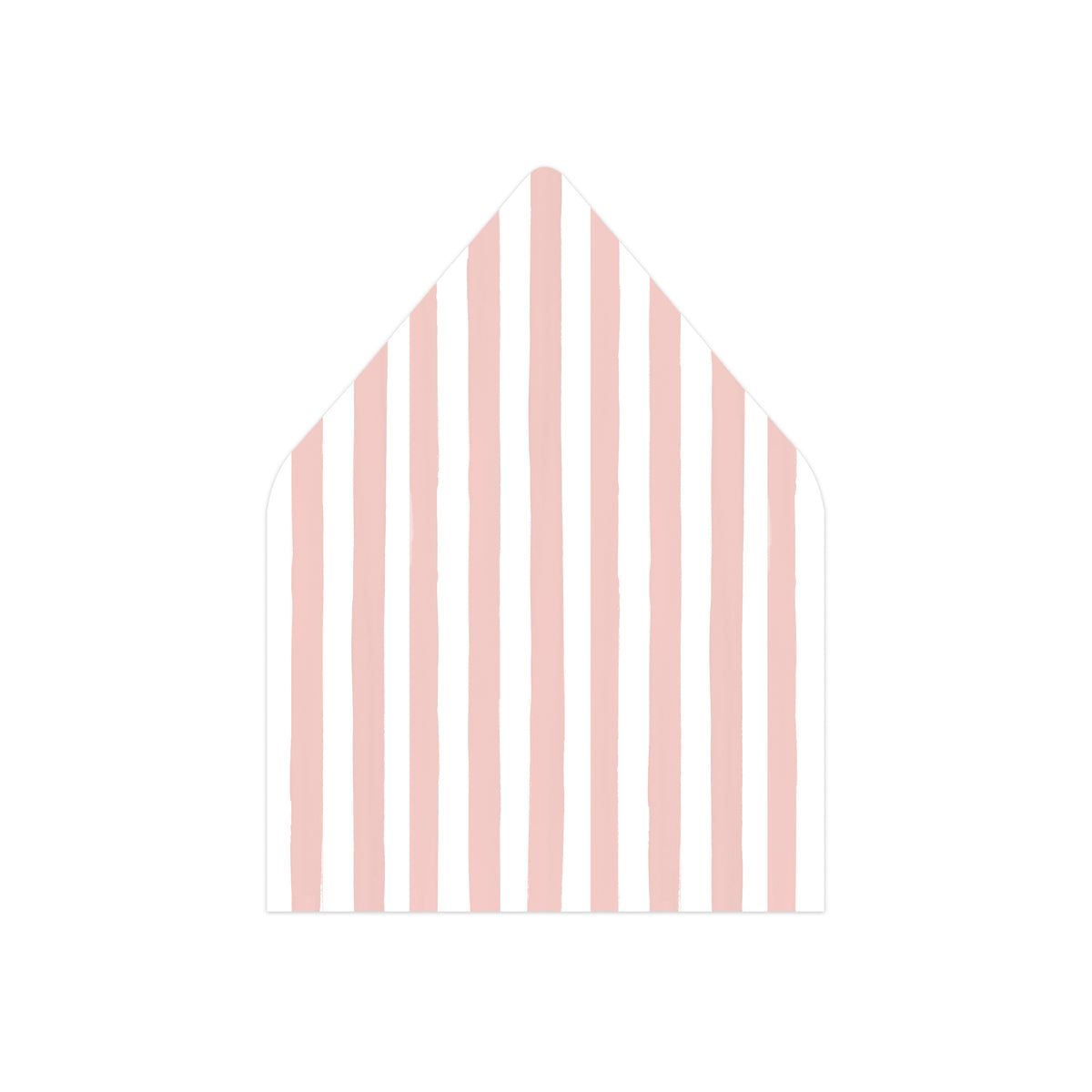 A envelope liner with vertical pink and white stripes, shown on a plain white background.