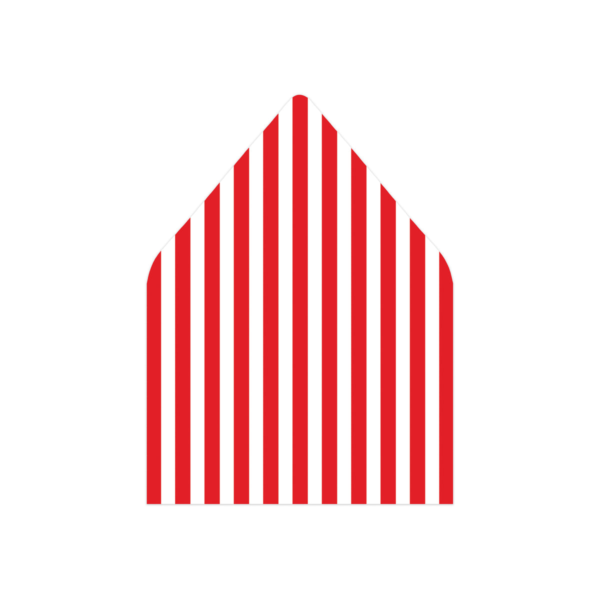 A red and white striped envelope liner.