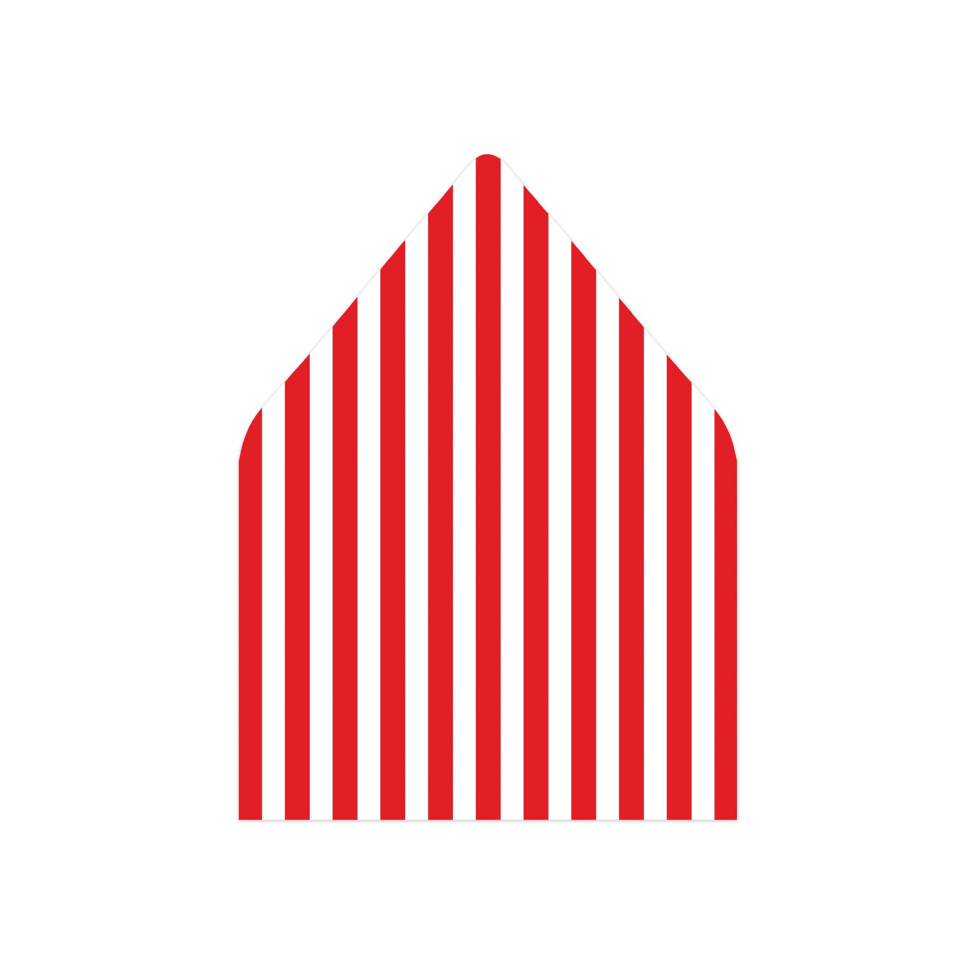 A red and white striped envelope liner.