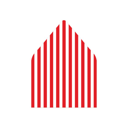 A red and white striped envelope liner.