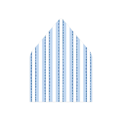 Blue striped envelope liner.