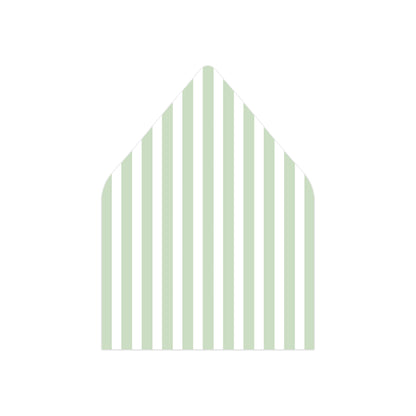 A green and white striped envelope liner.