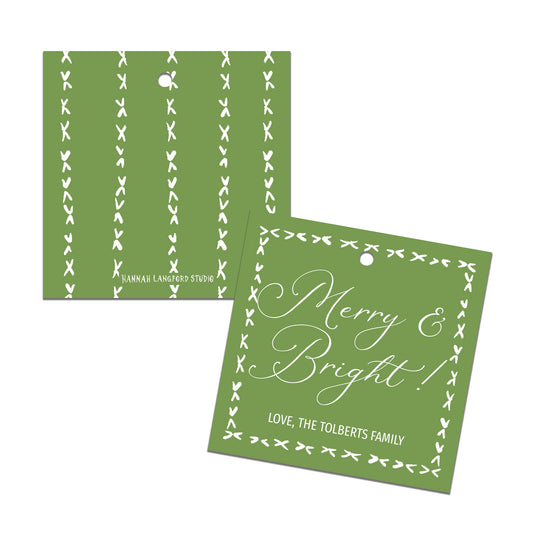 Cross Stitch Border Christmas Tag