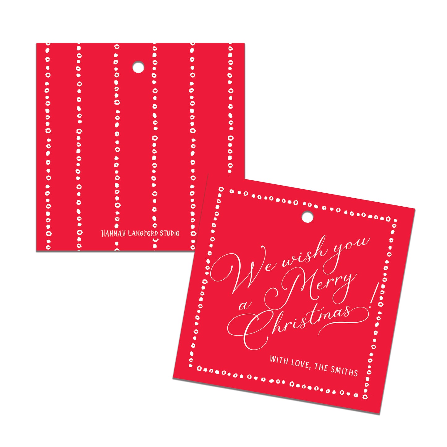 Dot Border Christmas Gift Tag
