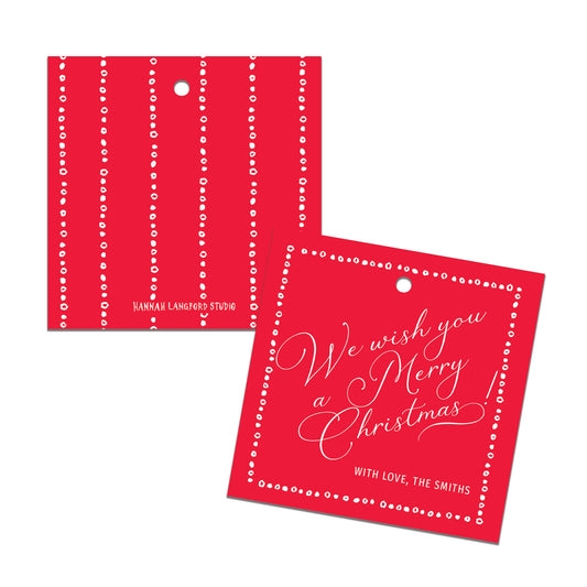 Dot Border Christmas Gift Tag