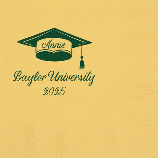 beverage napkins with a graduation theme