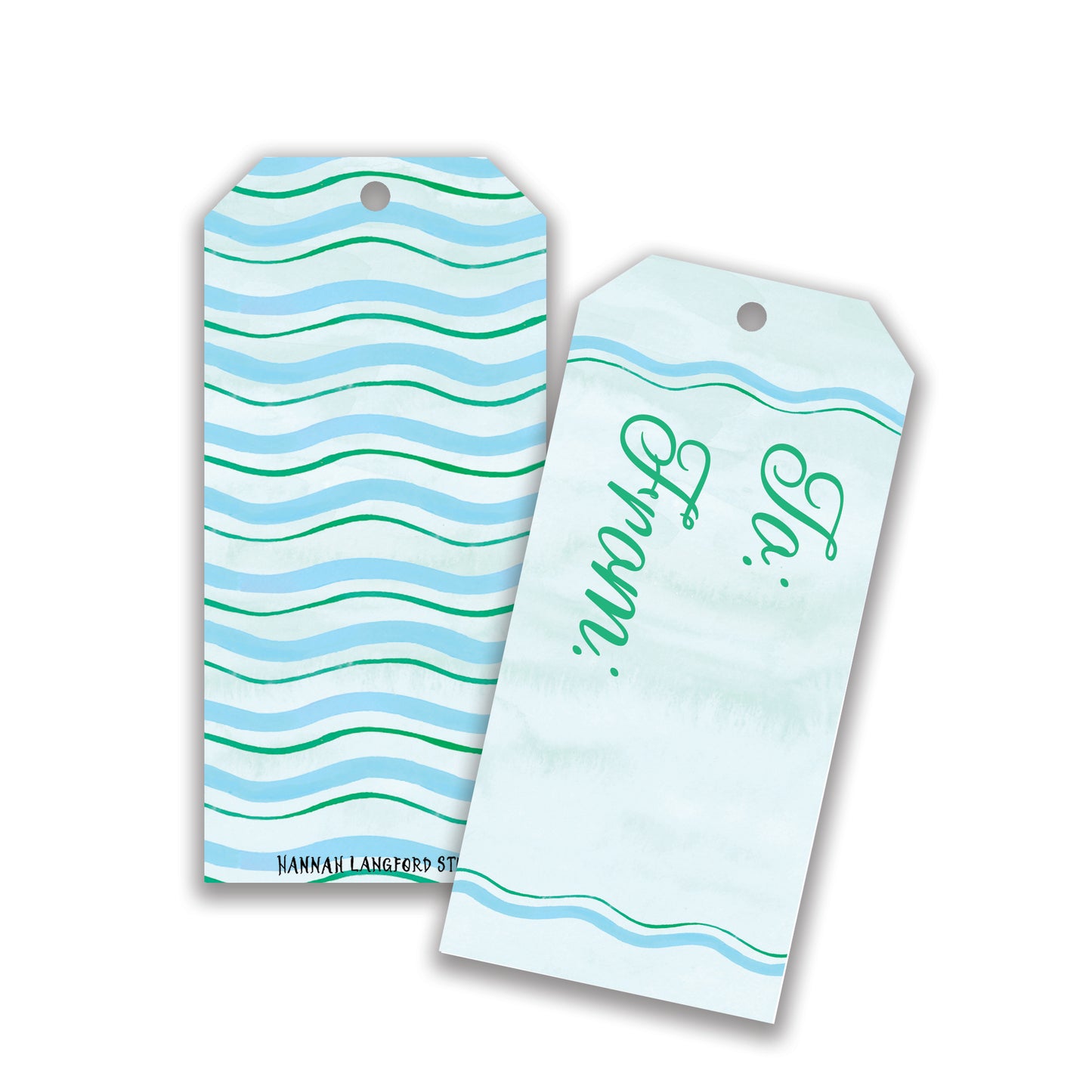 Green Scallop Wave Gift Tags