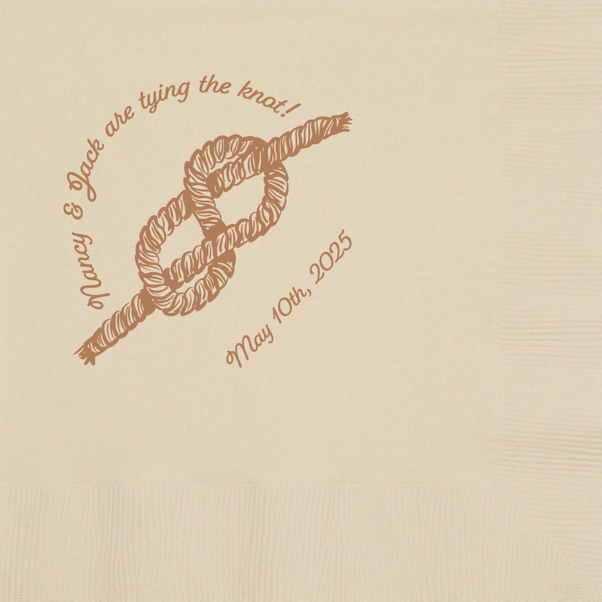 tying the knot personalizable beverage napkins