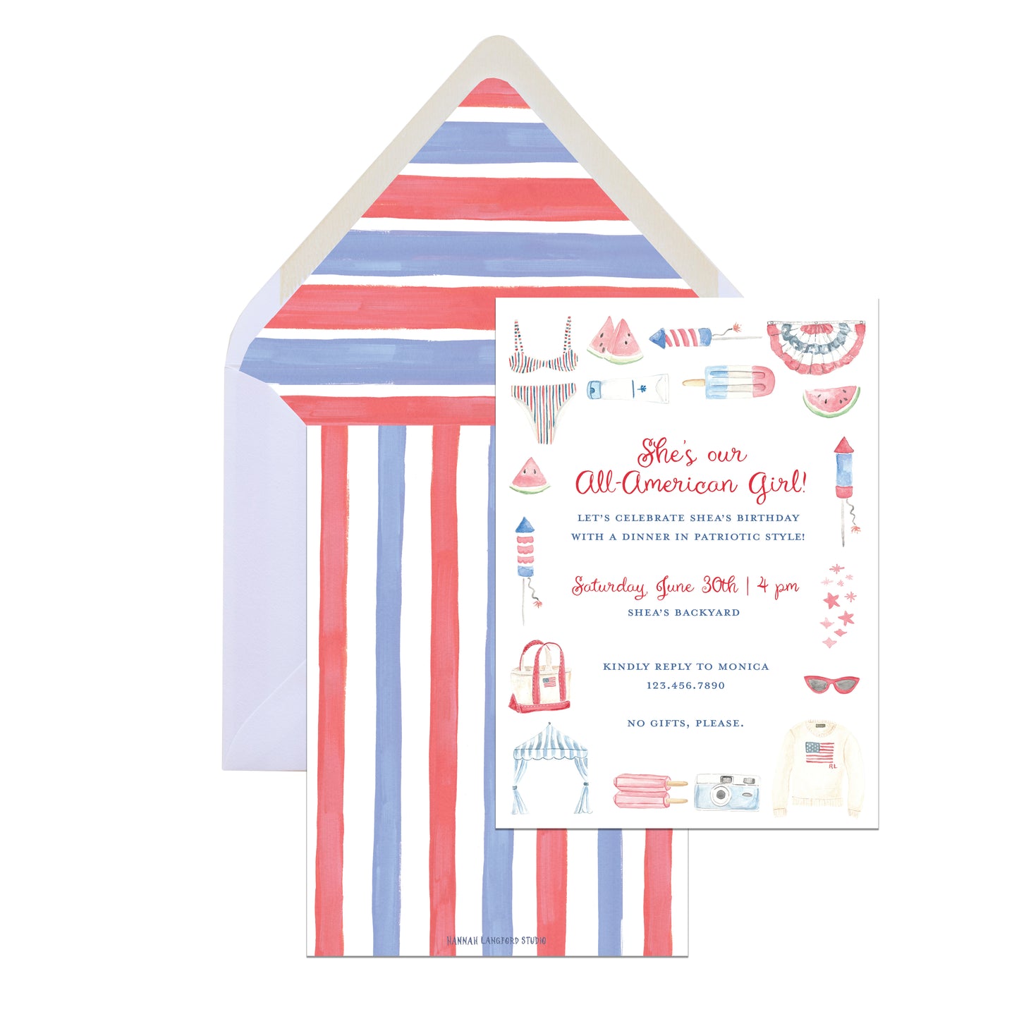 Summer Icons Patriotic Invite