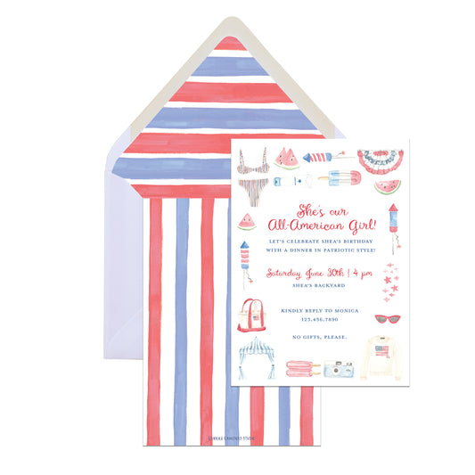 Summer Icons Patriotic Invite